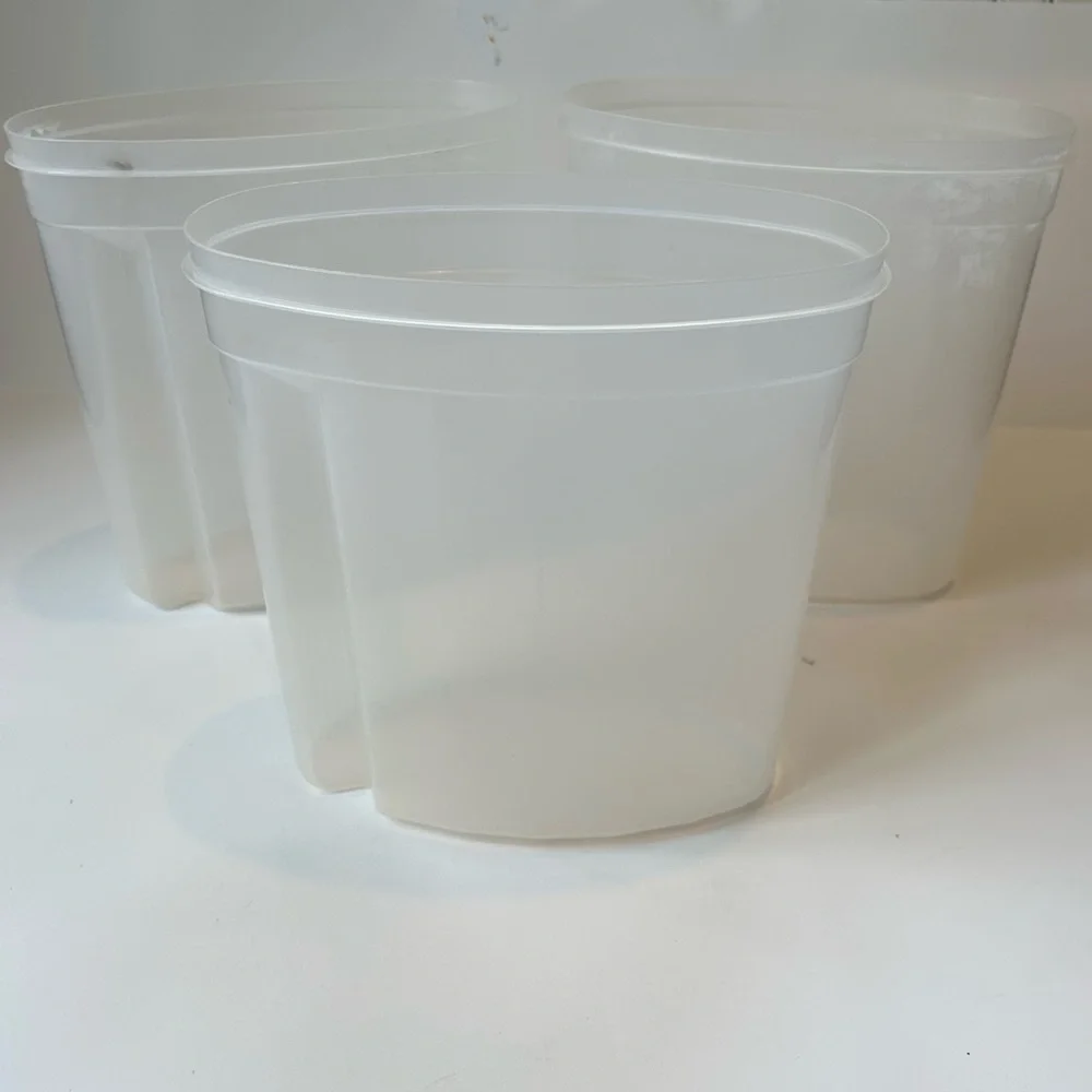 Lot (3) Vintage Rubbermaid Servin Saver 11”H Cereal Keeper #5 Flip Top L…